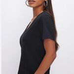 Good American Black V-Neck Short Sleeve Tee 100% cotton Photo 2