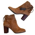 Vionic NEW Ronnie Brown Suede Zip Heel Lace Up Ankle Booties 9.5 Classic Dressy Photo 3