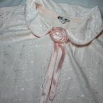 Vintage Dorian Womens Pink Cotton Robe House Coat Eyelet Cottagecore Lined Size L Photo 1