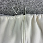 Qinsen Fleece Cropped Jacket Pullover Women's Size Small Cream Y2K Drawstring Tan Photo 7