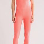 Free People NWT FP Movement Never Better Strappy Back Jumpsuit Large, NEON CORAL Photo 1