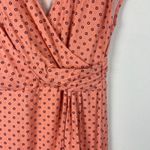 Lands' End Lands'‎ End Women's Maxi Dress Floral Print Faux Wrap Coral Pink Petite L Photo 3