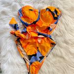 Tabitha Brown x Target Orange Black Underwire Strapless 1 pc Swimsuit Swim XS Photo 1