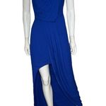 BCBGMAXAZRIA  One Shoulder Faux Wrap Dress Surf Blue Women’s Sz 0 Photo 1