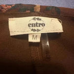 Entro Brown V-Neck Long Sleeve Blouse Photo 1