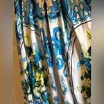L'ATISTE Women’s Open Tie Back Blue White Floral Print Maxi Dress Size Small Photo 5