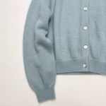 Doen Petra Alpaca Merino Wool Crewneck Button Knit Cardigan Sweater S Blue Photo 5