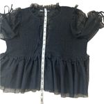 ZARA  Sheer Black Puff Sleeve Blouse Photo 4