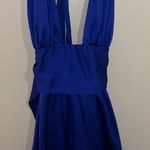 Lucy in the Sky  Blue Plunge Wrap Mini Dress  Photo 0