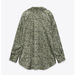 ZARA  Satin Oversized Animal Print Button Down Top Photo 7