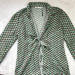 ZARA Women's The Lissie Shirt Size Medium Swim Cover Up Tie Front Mint Brown NEW Photo 9