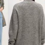Everlane The Oversized Alpaca Pocket Cardigan Sweater Heathered Stone Grey Photo 0