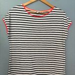Boden Navy White Stripe Crewneck Mini Dress Short Sleeve Sz 6 Preppy Casual Boho Photo 3
