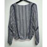 Elan Long Sleeve Crochet Top Womens Size M Blue Boho Peasant Blouse Long Sleeve Photo 3