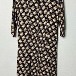 April Cornell VTG 90s Maxi Dress Dark Gothic Floral Rayon 3/4 Sleeves Womens S Photo 0