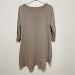 Alice + Olivia Tan Short Sleeve Crew Neck Tunic Sweater Photo 5
