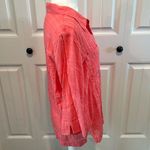 Christopher & Banks  Large Coral Textured Semi-Sheer Button Down Blouse Top Photo 6