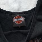 Harley Davidson size large Women's Black Orange Tank Top USA y2k biker moto Photo 3