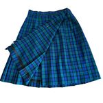 Talbots Pleated Wool Skirt Kilt Tartan Plaid Blue Green Womens Size 10 Scottish Photo 3