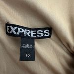 EXPRESS  Champagne Metallic Ruched Sleeveless Bodycon Mini Y2K Dress Size 10 Photo 5