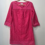 Crown & Ivy Women Pink Casual eyelet Dress size 4P. Photo 2