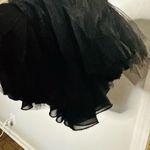 Badgley Mischka Black pleated Tulle Chiffon V-neck Gown size 2 Photo 9