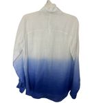 Elie Tahari  Ramie Snap Up Blue White Long Sleeve Size Small Casual Resort Wear Photo 1