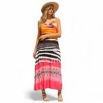 Chico's Size 2 Large Sleeveless Swing Dress Abstract Geometric Print Stretchy Photo 1