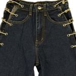 Pretty Little Thing - "Diamente" Strap Bralette and Lace Up Side Jeans Set in Dark Photo 2