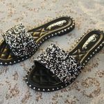 G.N.D. Rhinestone Slides Black Silver 7 Photo 0