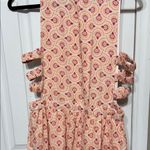 Side Cutout Pink Orange Patterned Women's Dress Ruffled Lined Size Medium Photo 5