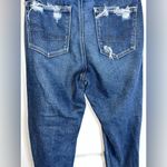 American Eagle Sz 6 Denim Stretch Mom-Jean Style Cotton Hole Distressed Jeans Photo 9
