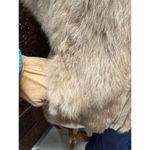 Twenty Twenty Vtg Rabbit Fur Leather Trim Vest Full Zip Taupe Tan Boho Festival Brown Size M Photo 1
