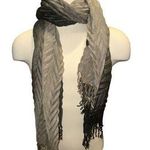 Unbranded Gray/Black/Silver Ombre Textured Shimmer Scarf Black Photo 0