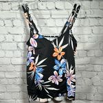 Island Escape Swim Island Escape Hawaiian Bloom Tankini Top size 8 NEW Black Photo 10