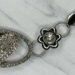 Rhinestone Heart Flower Chain Belt Y2K Silver Tone Metal Links OS ✨ Photo 4