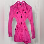 Wet Seal  Women’s Y2K Vintage Hot Pink Front Tie Trench Coat Photo 1