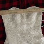 Oleg Cassini  satin lace strapless trumpet beaded wedding‎ dress 6 Photo 9