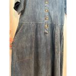 Lilla P blue Denim collared midi dress button front short sleeves small Photo 8