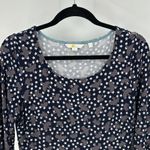 Boden Dress Navy Blue Gray Birds Bell Sleeve Stretch star novelty print size 10 Photo 3