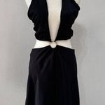 Princess Polly  Twilight Time Black Cut Out Halter Satin Mini Dress  size 8 Photo 0