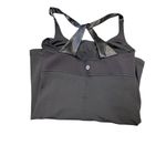Lululemon Power Y Satin Strap Tank Top Black Size 4 Built-In Bra Yoga Activewear Photo 2