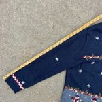 Croft & Barrow Vintage  Blue Americana Snowman Winter Christmas Cardigan LARGE Photo 5