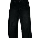 BDG Urban Outfitters Black Wide Leg Raw Hem High Rise Cropped Jeans 28 Photo 0