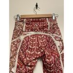 Free People Movement Printed Leggings Women XS You're A Peach Ruched Red Boho Photo 3