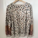 Wit & Wisdom Leopard Print Studded Blouson Sleeve Sweatshirt Casual Fall 3X Photo 2