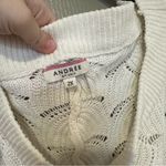 Andree by Unit  Cream Textured Knit Sweater White Oversized Batwing Cozy 2X Photo 2