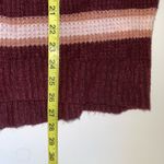 American Eagle Maroon Striped V-neck Plush Oversized Sweater Photo 7