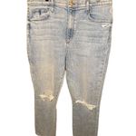 NWT Favorite Daughter Womens 34 Light Wash Straight Leg High Rise Distressed Blue Photo 1
