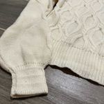 And now this cable knit mock neck long sleeve sweater size small pearl detail White Photo 4